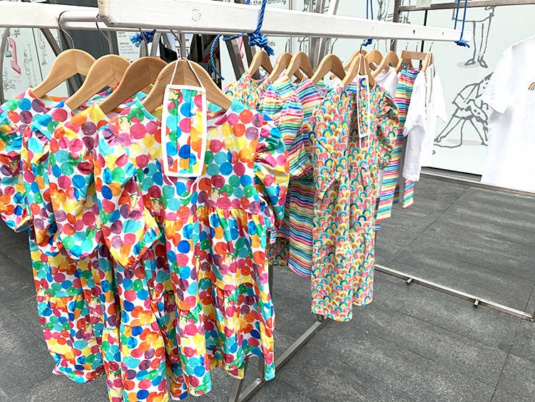 Spitalfields Market Traders - fashion Spring Near East NHS support - rainbow kids dresses