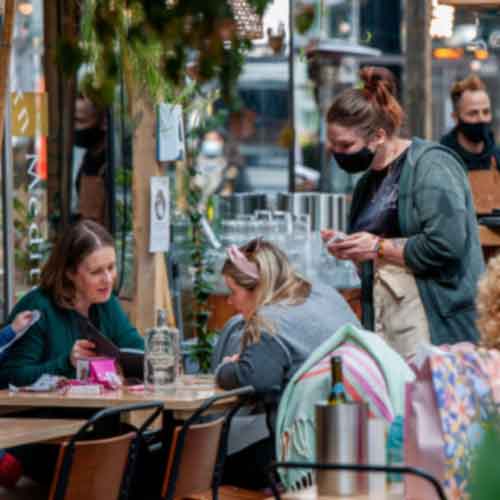 outdoor drinking and dining - spitalfields market E1